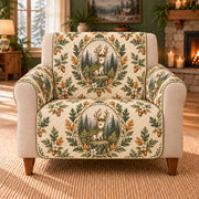 Antler Leaf Guardian Cameos sofa cover on a beige armchair
