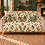 Antler Leaf Guardian Cameos sofa cover on a beige sofa