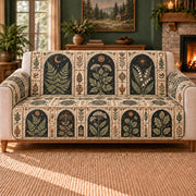 Arcane Cabinet Windows sofa cover on a beige sofa