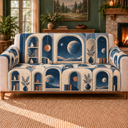 Archive Window Geometry sofa cover on a beige sofa