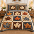 Autumn Maple Leaf Patchwork Quilt Set, Fall Gift for Nature Lovers