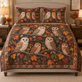 Autumn Owl Forest Bird Quilt Set