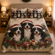 Bernese Mountain Dog Christmas Quilt Set