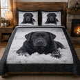 Black Labrador Winter Snow Quilt Set