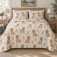 Blue Bow Starlight Goldendoodle Starry Garden Quilt Set