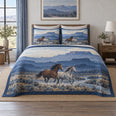 Blue Mesa Ride Horse Western Ranch Quilt Set