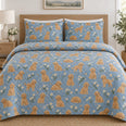 Blue Stamped Doodle Goldendoodle Starry Garden Quilt Set