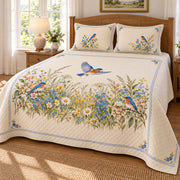 Bluebird Meadow Arch quilt set, right angle