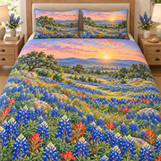 Bluebonnet Meadow Quilt Set – artwork detail