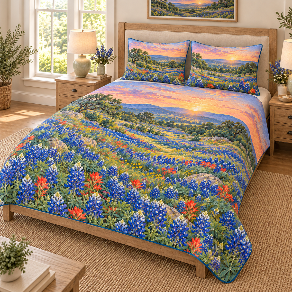 Bluebonnet Meadow Quilt Set – right angle