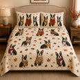 Boston Terrier Autumn Quilt Set
