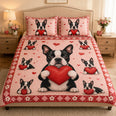 Boston Terrier Heart Quilt Set