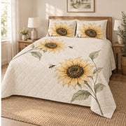 Botanical Sketch Sunflower Quilt Set right angle
