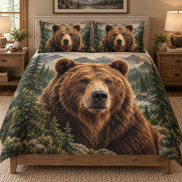Brown Bear Mountain Forest Quilt Set