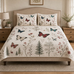 Butterfly Woodland Floral Quilt Set