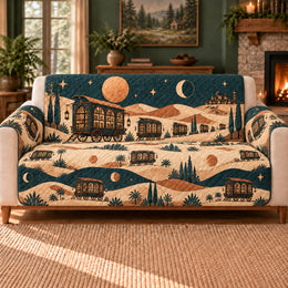 Caravan Book Windows Sofa Cover, Reading Room Decor, Gift for Fantasy Readers
