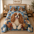Cavalier King Charles Spaniel Autumn Patchwork Quilt Set