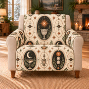 Celestial Glass Ovals sofa cover on a beige armchair