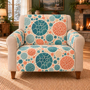 Cellular Bubble Mosaic sofa cover on a beige armchair