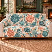 Cellular Bubble Mosaic sofa cover on a beige sofa