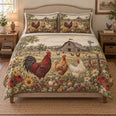 Chicken Rooster Barn Farmhouse Quilt Set