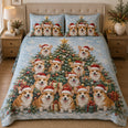 Christmas Corgi Quilt Set, Tree & Holiday Dogs