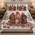 Christmas Dachshund Winter Sled Quilt Set