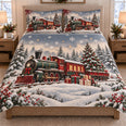 Christmas Train Snowy Forest Quilt Set