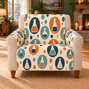 Chromatic Flask Ovals sofa cover on a beige armchair