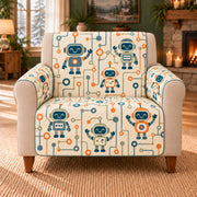 Circuit Path Lattice sofa cover on a beige armchair