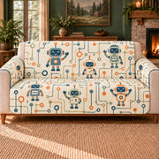 Circuit Path Lattice sofa cover on a beige sofa