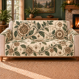 Clockwork Leaf Meander Sofa Cover, Dark Academia Decor, Gift for Fantasy Readers