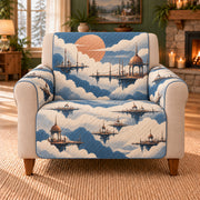 Cloud Port Bands sofa cover on a beige armchair