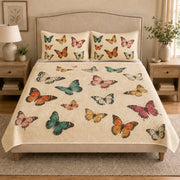 Colorful Butterfly quilt design with coordinating pillow shams