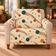 Comet Tail Ribbons sofa cover on a beige armchair