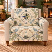 Compass Arc Lattice sofa cover on a beige armchair