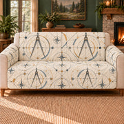 Compass Curve Lattice sofa cover on a beige sofa