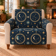 Constellation Window Repeat sofa cover on a beige armchair