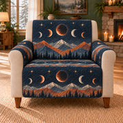 Copper Moon Ridge sofa cover on a beige armchair