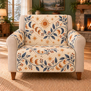 Crescent Seed Trail sofa cover on a beige armchair