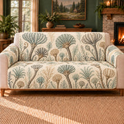 Crinoid Stem Lattice sofa cover on a beige sofa