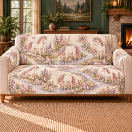 Crystal Creek Unicorns Sofa Cover, Fantasy Decor, Gift for Unicorn Lovers
