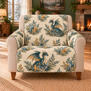 Crystal Dragon Sprigs sofa cover on a beige armchair