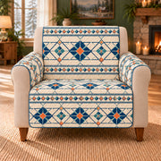 Crystal Lattice Bands sofa cover on a beige armchair