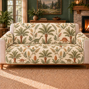 Cycad Dino Trellis sofa cover on a beige sofa