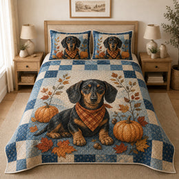 Dachshund Fall Quilt Set