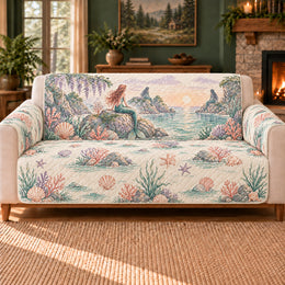 Dawn Cove Frieze Sofa Cover, Sea Fantasy Decor, Gift for Mermaid Lovers