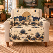 Desert Dome Frieze sofa cover on a beige armchair