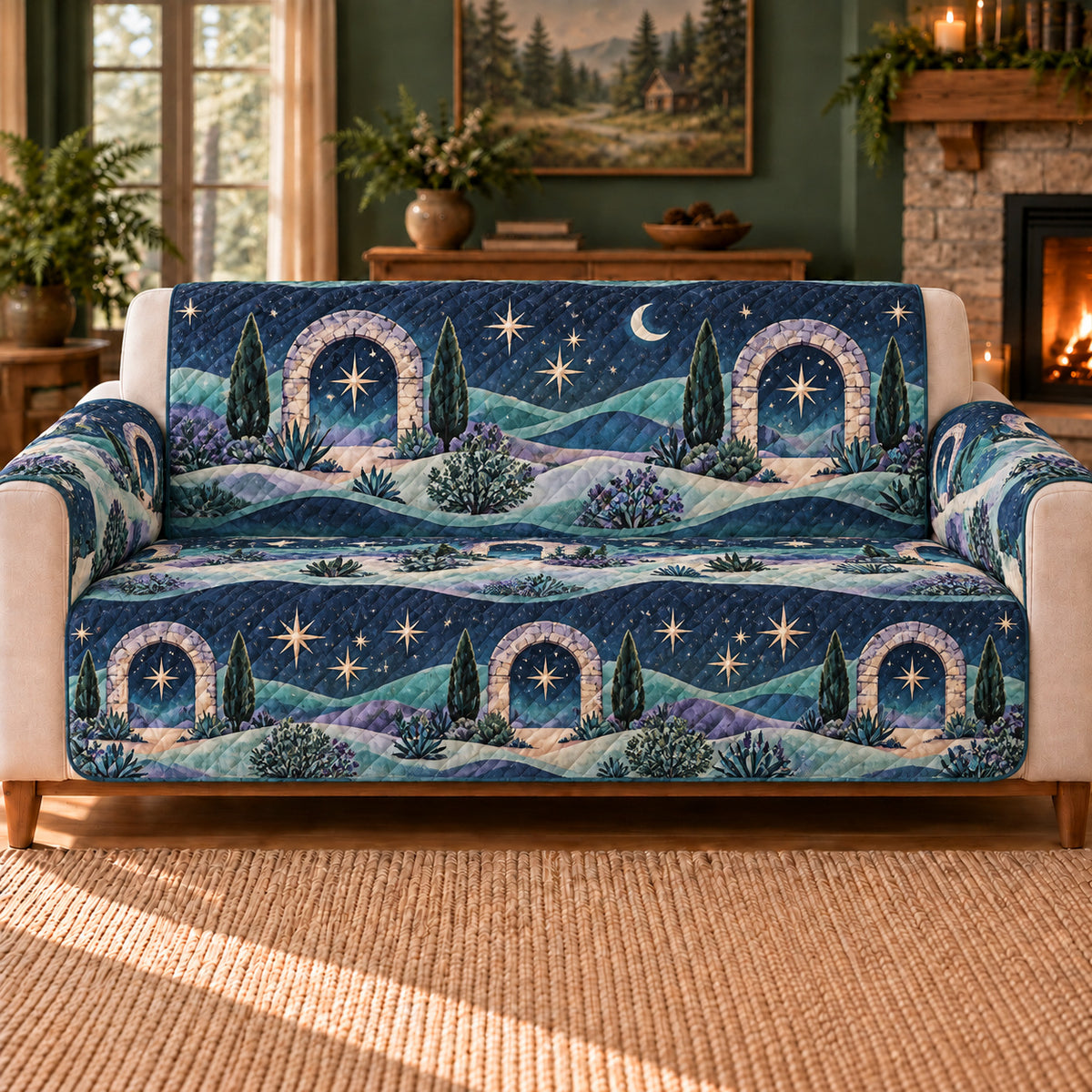 Desert Star Arch Repeat Sofa Cover, Night Sky Decor, Gift for Stargazers