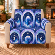 Dust Lane Arches sofa cover on a beige armchair
